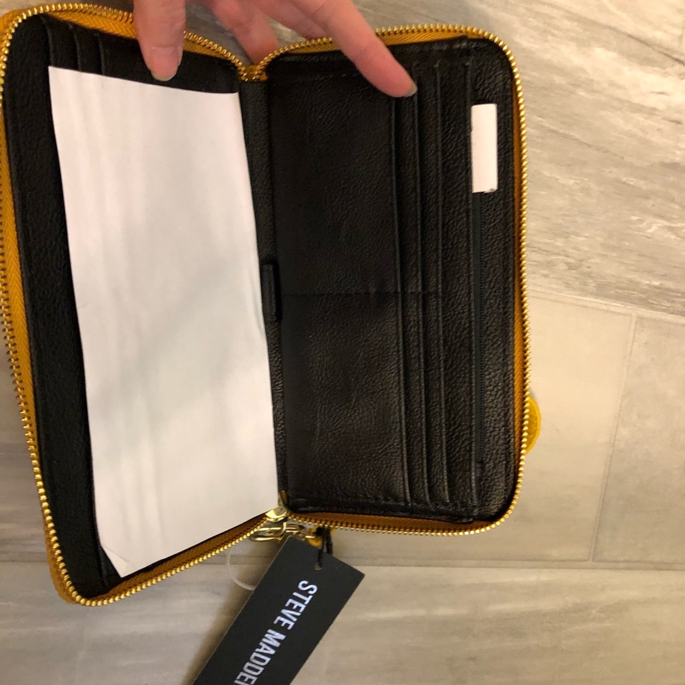 Steve Madden Zip Around Wallet Mustard - Picture 5 of 8